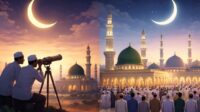 Ilustrasi perbedaan awal Ramadan 2026. (AI Generated) 1 Ramadan Sejumlah Negara Berbeda, Muhammadiyah 18 Februari, Pemerintah-NU 19 Februari 2026