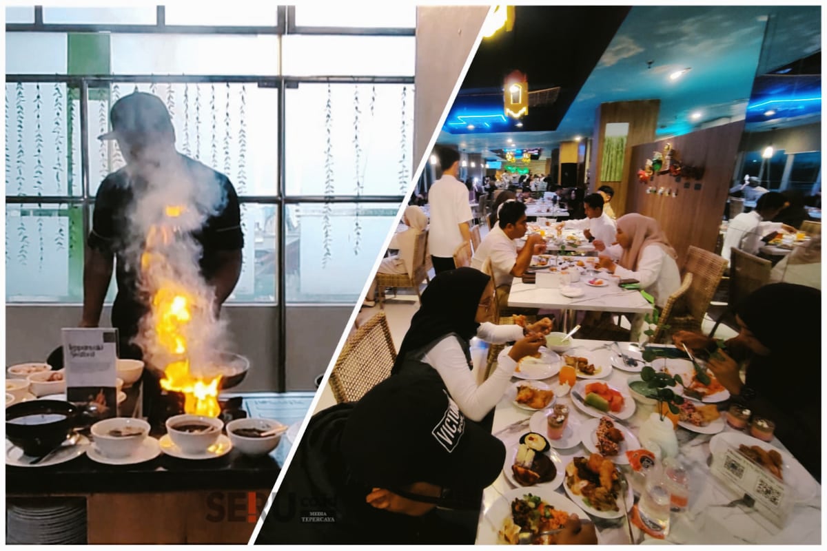 Menyantap buka puasa sembari menikmati live cooking show dan live music di Whiz Prime Basuki Rahmat. (rhd)