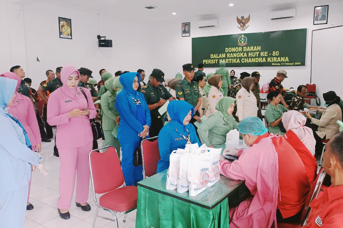 Persit KCK Cabang XL Dim 0833 Donor Darah HUT ke-80 Tahun 2026