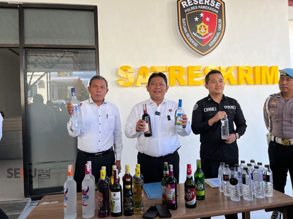 Polres Pamekasan Gelar Razia Miras, Ratusan Botol Diamankan dari Sejumlah Lokasi