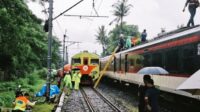KA Bandara Soetta Anjlok Tertemper Truk, Sejumlah Perjalanan KRL Dibatalkan