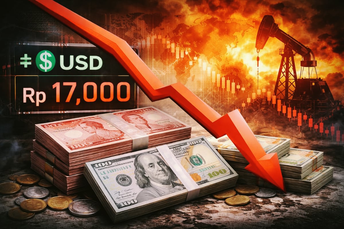 Rupiah Tembus Rp17.000 per USD, Konflik Timur Tengah Lemahkan 11 Mata Uang Asia