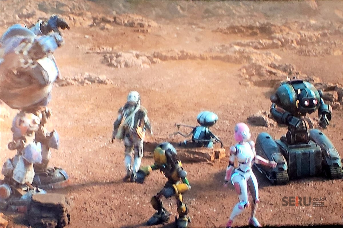 Salah satu sekuel Pelangi bersama para robot mencari mineral langka Zeolith Omega di Mars. (rhd)