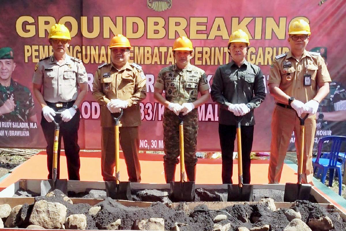Dandim 0833 Kota Malang Hadiri Ground Breaking Jembatan Perintis Garuda Klojen
