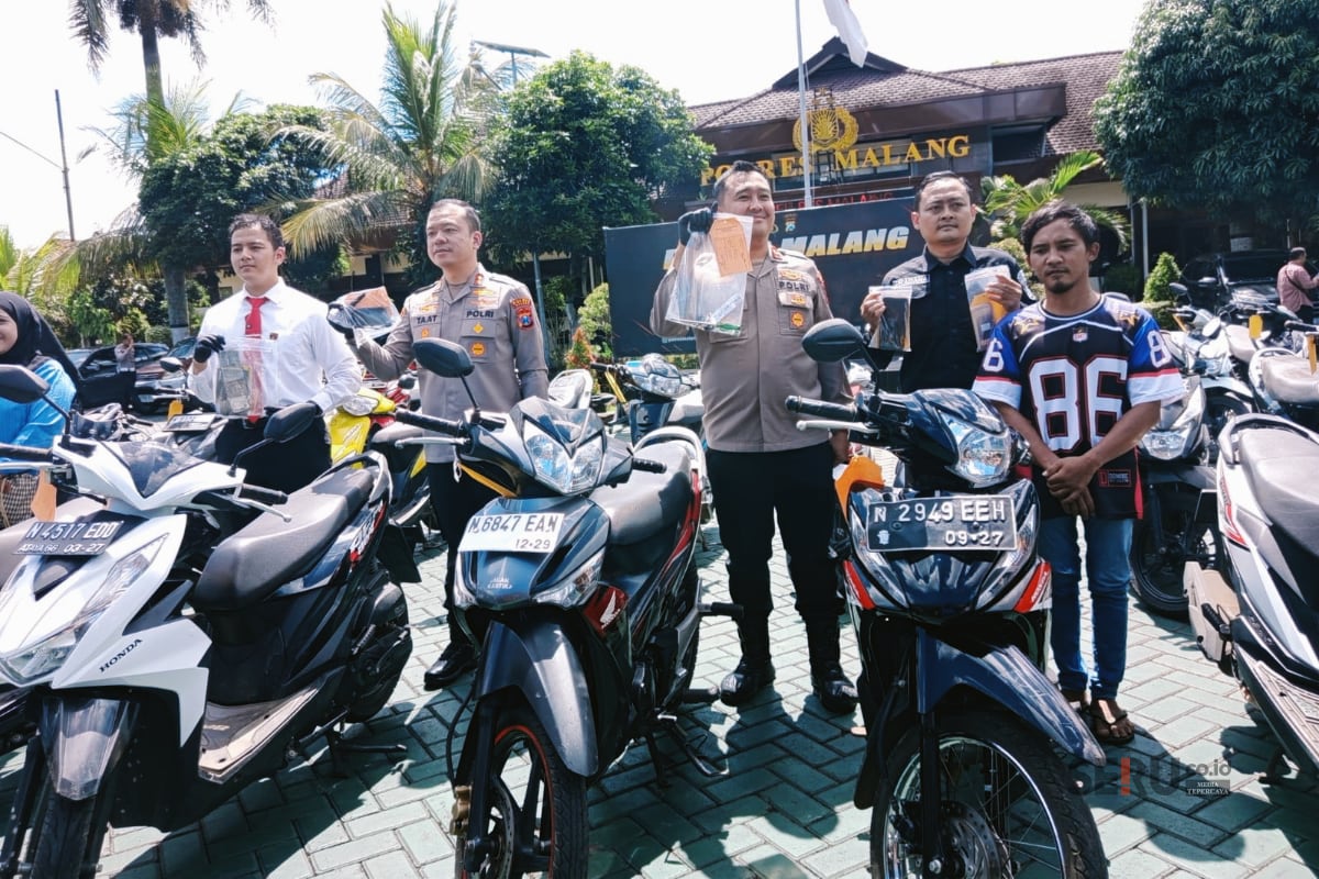 Polres Malang Berhasil Ringkus 14 Pelaku Pencurian 38 Kendaraan Roda Dua
