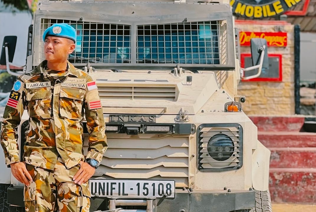 Salah satu prajurit TNI gugur di Lebanon. (Instagram @farizalrmdn17) Israel Serang Lebanon di Tengah Gencatan Senjata, Bagaimana Nasib Pasukan TNI di Lebanon?