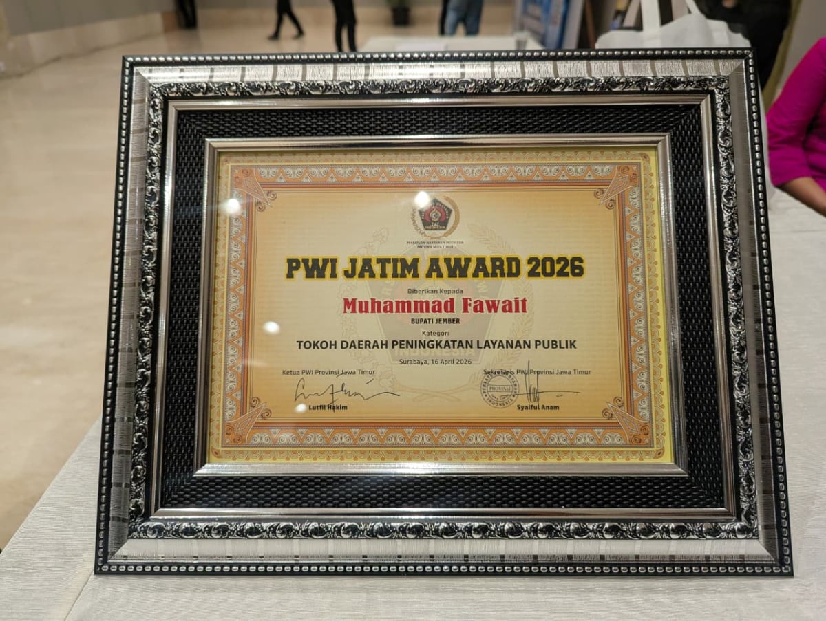 Raih Penghargaan PWI Jatim Award 2026, Gus Fawait Sebut Vitamin Buat Jember