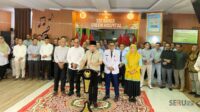 Bupati Jember Muhammad Fawait saat memberikan penyampaian di podium. (Seru.co.id/sgt) Bupati Fawait Hapus Denda Pajak Warga Jember Hingga 30 Juni 2026