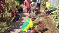 Kegiatan gotong-royong_11zon Babinsa Koramil 0833-03 Blimbing dan Warga Bergotong Royong Bersihkan Lingkungan