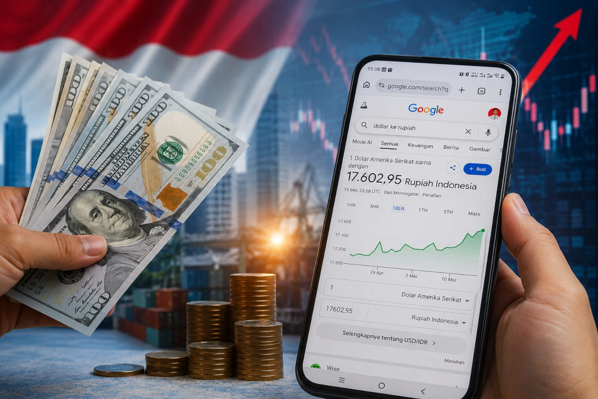 Ilustrasi nilai Rupiah tembus Rp17.600 per Dolar AS. (AI Generated) Prabowo Minta Masyarakat Tenang saat Rupiah Tembus Rp17.600 per Dolar AS