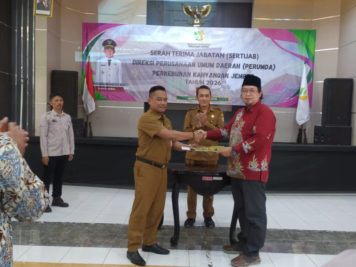 Suasana saat Sertijab Direksi PDP Kahyangan. (Ist.) Direksi Baru Perumda Kahyangan Jember Gelar Sertijab Tanpa Kemewahan
