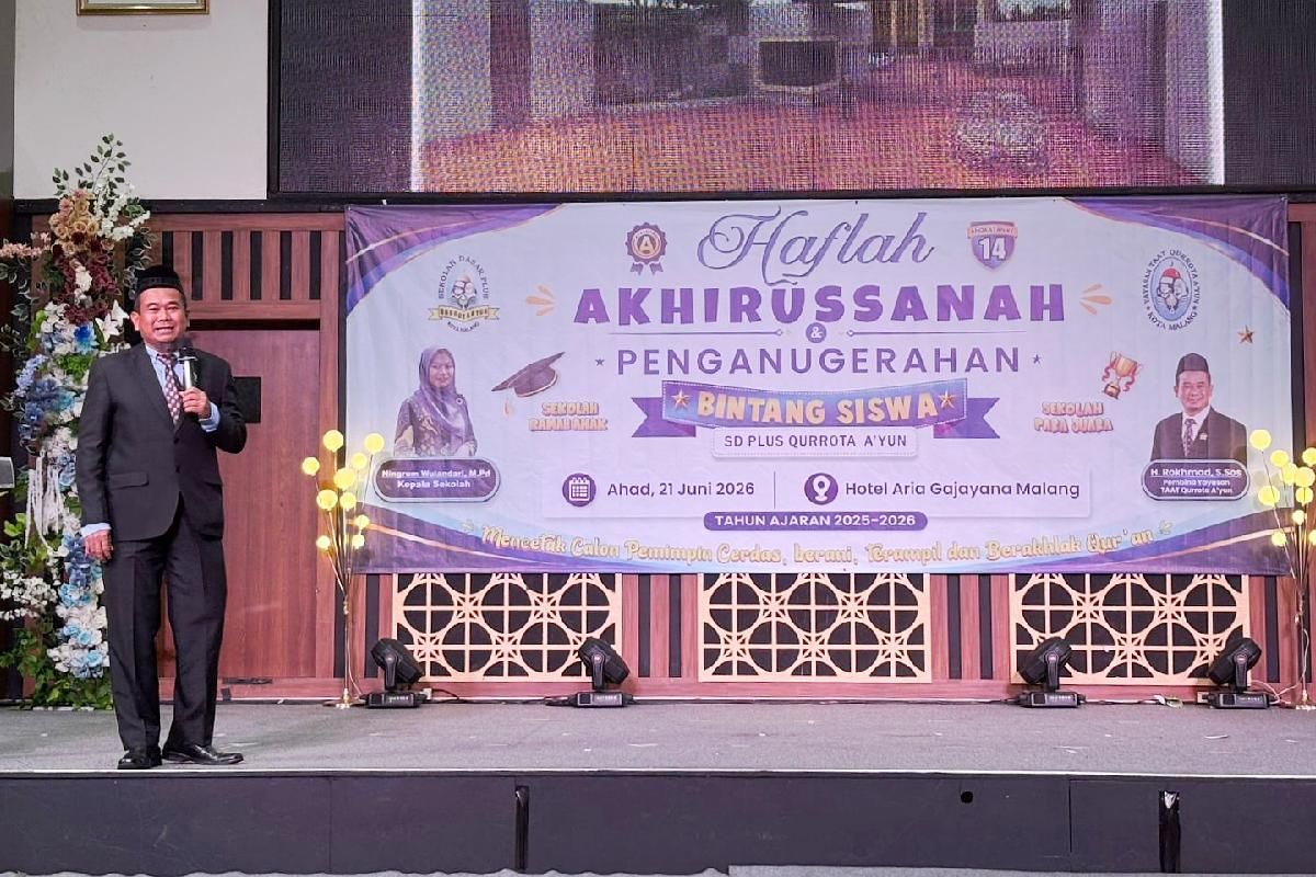 Anggota DPRD Kota Malang, Rokhmad apresiasi Haflah Akhirussanah 82 siswa kelas 6 SD Plus Qurrota A'yun. (ist) Rokhmad Apresiasi Haflah Akhirussanah SD Plus Qurrota A'yun