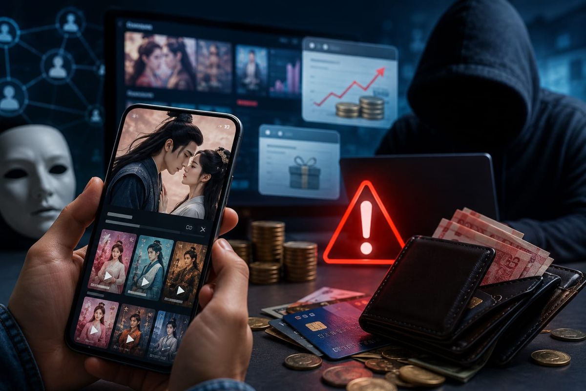 Ilustrasi penipuan berkedok drama china. (AI Generated) OJK Ingatkan Masyarakat Waspada Modus Penipuan Berkedok Nonton Drama China