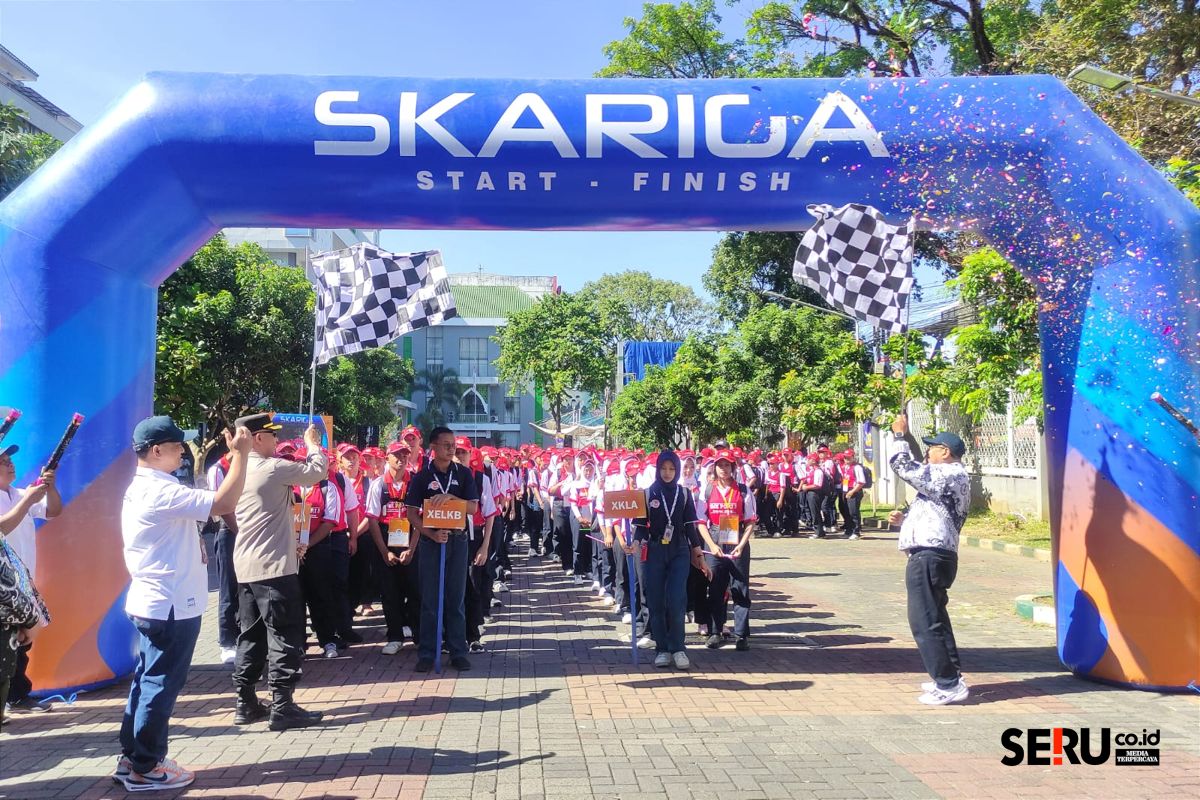 Prosesi pelepasan 987 siswa baru SMK PGRI 3 Malang dalam pengembaraan. (rhd) KCS 39 Cetak 987 Siswa Baru SMK PGRI 3 Malang Jadi Garda Swarna