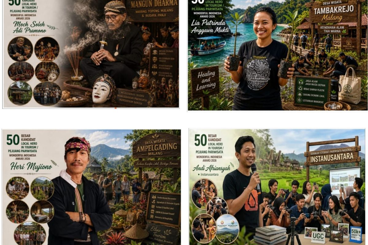 Empat Penggerak Pariwisata Kabupaten Malang Masuk 50 Besar Local Hero in Tourism 2026