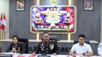 Kapolres Brebes, AKBP Lilik Ardhiansyah saat memberi keterangan dalam jumpa Pers. (Seru.co.id/gts) Terungkap 2.509 ASN Brebes Gunakan Aplikasi Presensi Ilegal, Beli Seharga Rp250 Ribu
