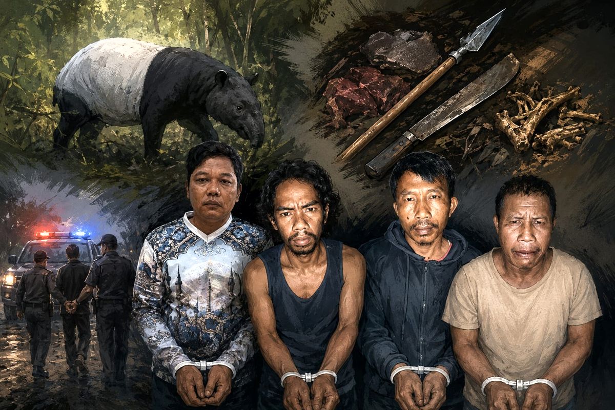 Empat Pembunuh Tapir Dilindungi Ditangkap, BKSDA Minta Warga Jangan Bertindak Sendiri