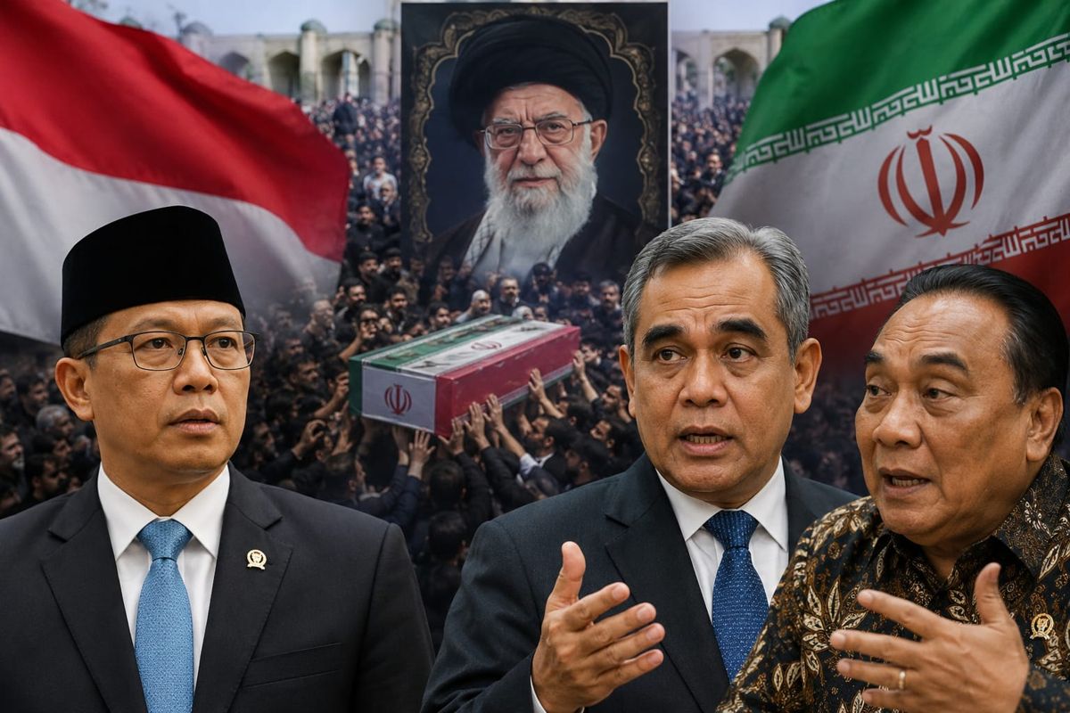 Ilustrasi utusan Indonesia ke pemakaman Ayatollah Khamenei. (AI Generated) Utusan Prabowo ke Pemakaman Ayatollah Khamenei Diperdebatkan, Bolehkah Ketua MPR Diutus Presiden?